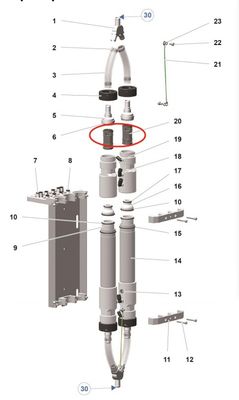 1020805 Piezas de pistola de pintura en polvo con válvula de pellizco negra para máquina Pp07