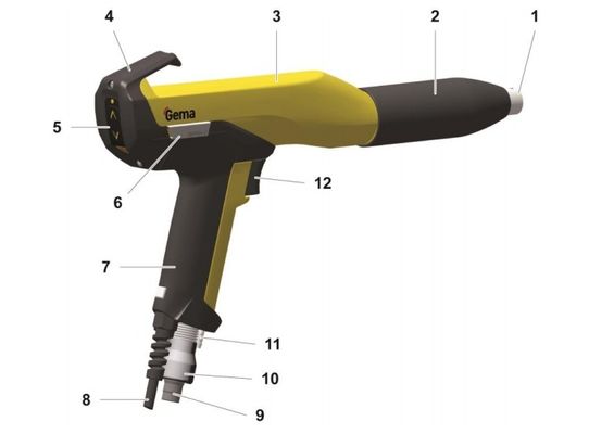 GM03 Arma manual con pantalla LED de alto voltaje para equipos manuales 2 B
