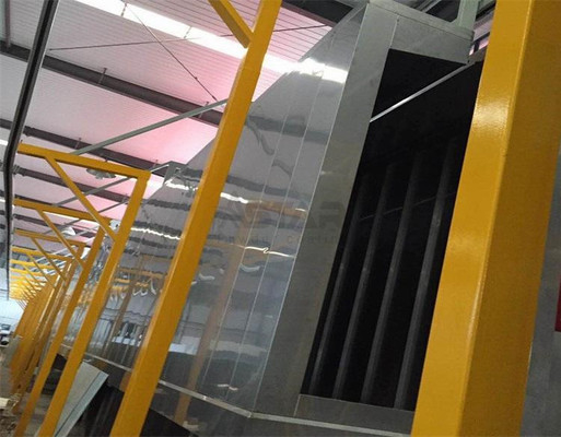 Equipo de pretratamiento de la superficie de la línea de recubrimiento de polvo electrostático en túnel suspendido