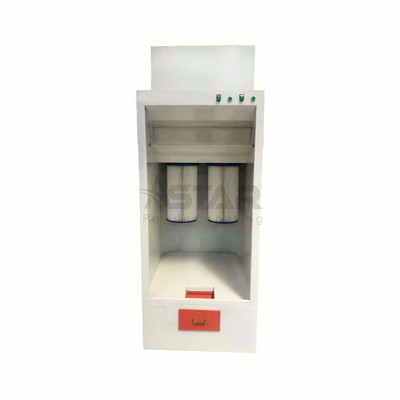 Manual portátil dos filtros pequeña cabina de recubrimiento de polvo