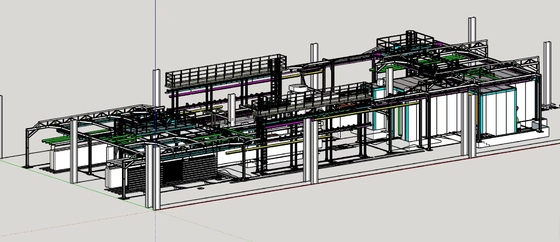 Línea de recubrimiento de polvo del sistema de transporte de perfiles horizontales de aluminio sin energía