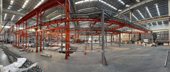 Línea de recubrimiento de polvo del sistema de transporte de perfiles horizontales de aluminio sin energía