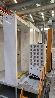Línea de recubrimiento de polvo del sistema de transporte de perfiles horizontales de aluminio sin energía