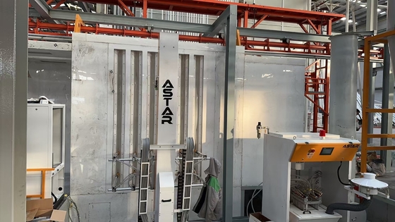 Línea de recubrimiento de polvo del sistema de transporte de perfiles horizontales de aluminio sin energía