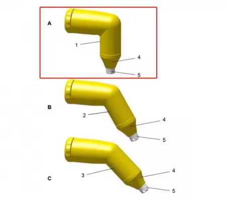 1009139 PA03 Cuerpo de ángulo de 90 grados Boquilla angular completa de recubrimiento en polvo de Ga03 Partes de repuesto