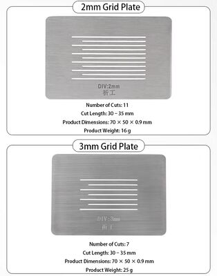 Kit completo de pruebas de adhesión de corte cruzado con cortador de rejilla de 1 mm, placa guía y herramientas
