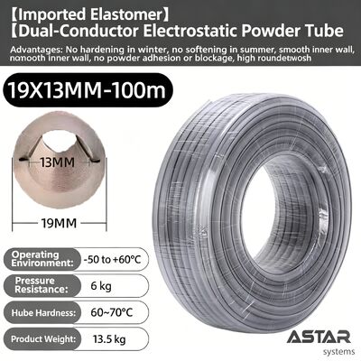 Elastomer Twin-Wire Electrostatic Powder Hose 18*12 19*13 17*11 23*16 25*19 MM for Powder Coating
